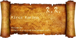 Kircz Karina névjegykártya